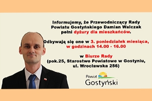 Dyżury Przewodniczącego Rady Powiatu Gostyńskiego