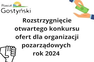 Rozstrzygnięcie otwartego konkursu ofert dla organizacji pozarządowych na rok 2024